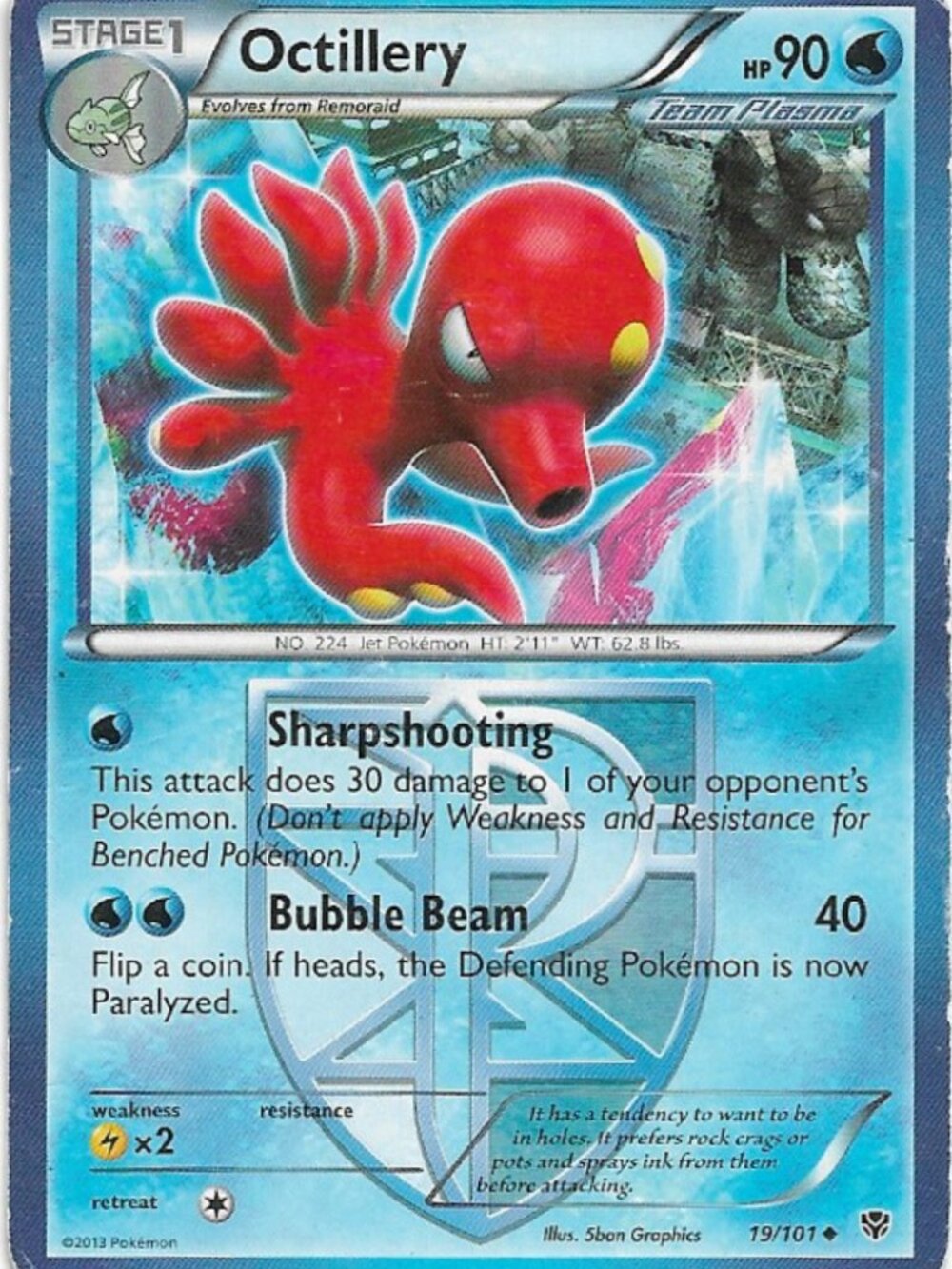 Pokemon Octillery 19/101 Plasma Blast LP